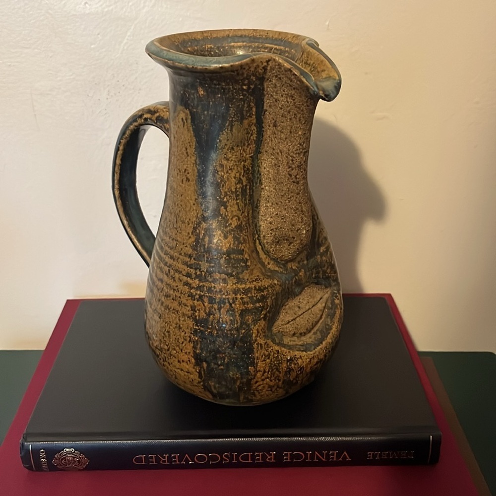 Early Vintage Stoneware‎ Studio Art Pottery Folk Art Face Jug Pitcher 8.25'' - Picture 5 of 8